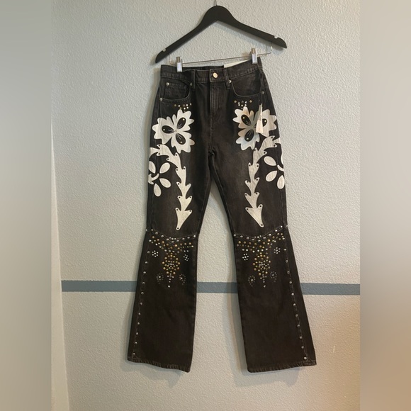 NWT BDG ‘90s Mid-Rise Bootcut Embellished embroidered western jeans size 26 - Picture 9 of 13
